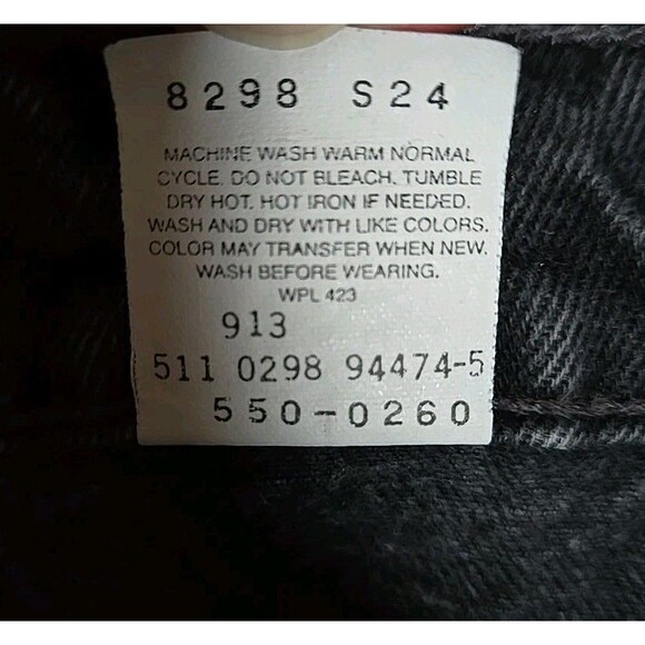 Vintage Levi 550 Relaxed Fit Jeans, Black, Men's 42x32 Made In The USA - Picture 8 of 8